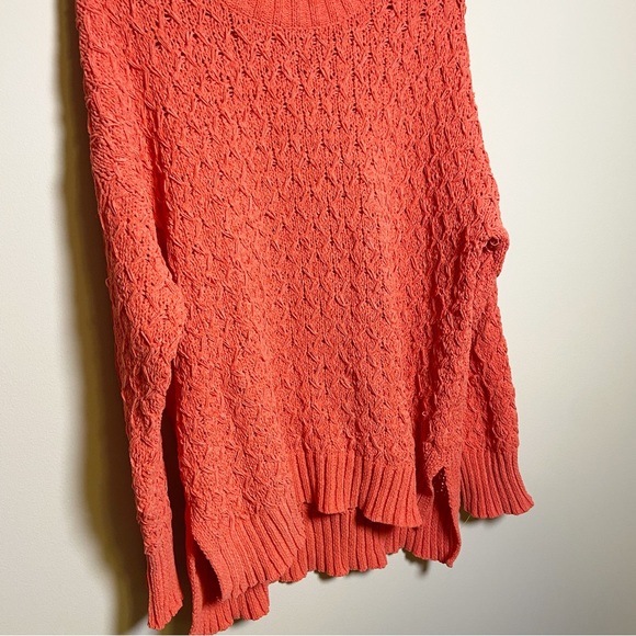 Seven 7 Chenille Textured Sweater Hibiscus Coral - Picture 4 of 7